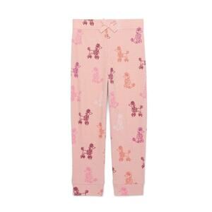 Garanimals Toddler Girls Print Thermal Joggers, Sizes 3T Pink Cotton Bend